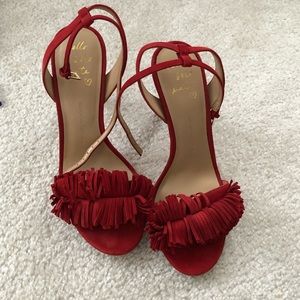 Red fringe sandals